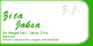 zita jaksa business card